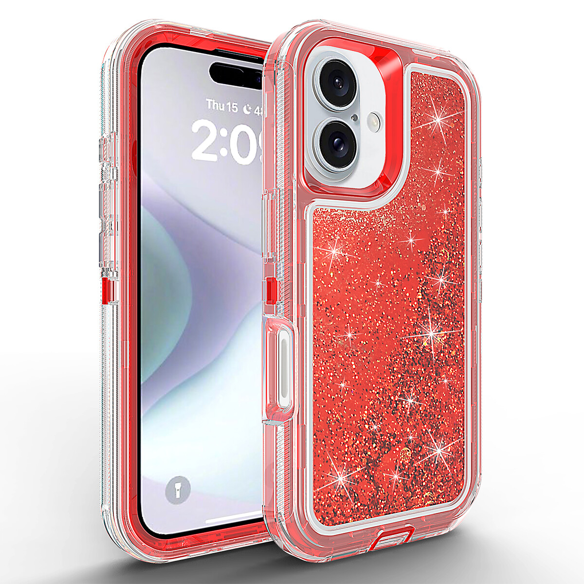 For iPhone 16 Pro Max 15 14 13 12 11 XR XS Liquid Glitter