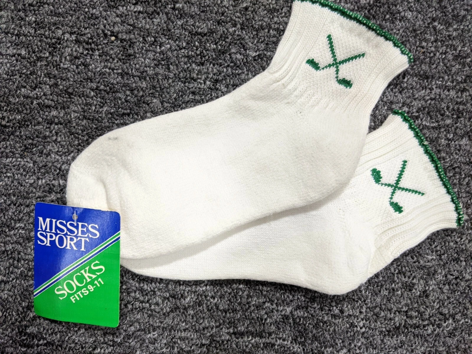 Vintage NOS Womens 9-11 Golf Ankle Socks Orion Acrylic Blend