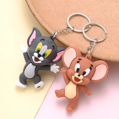 Tom and Jerry Keychain Bag Backpack Charm Cartoon Mouse Rat Cat Kitty Nostalgic