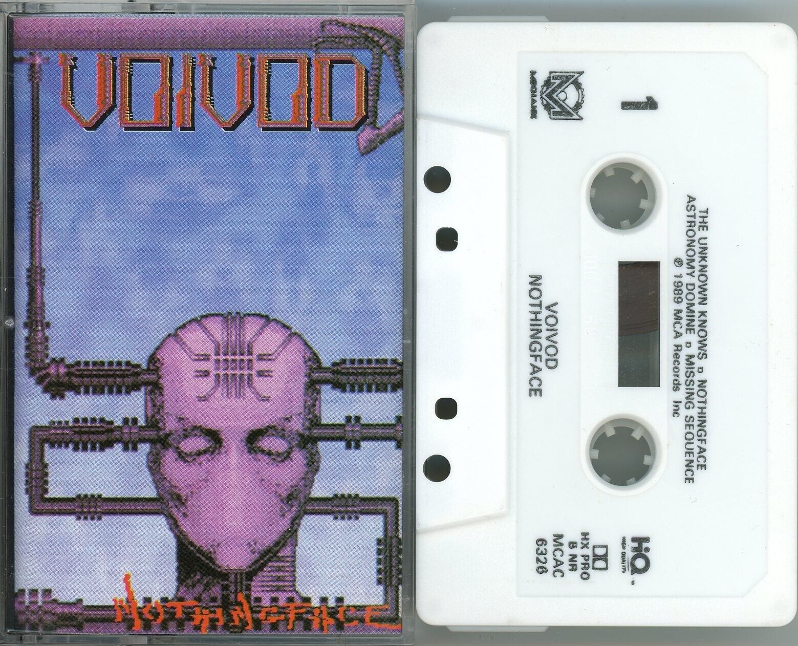 Voivod ‎– Nothingface RARE 1989 Mechanic WHITE TAPE Cassette USA Pink Floyd