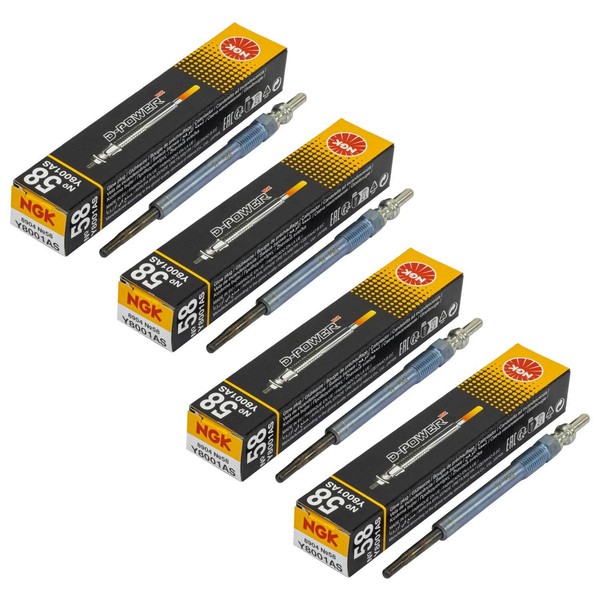 GlüHkerze NGK D-Power 4 X 58 Y8001AS FüR Citroen Fiat Ford Opel Peugeot Toyota-image