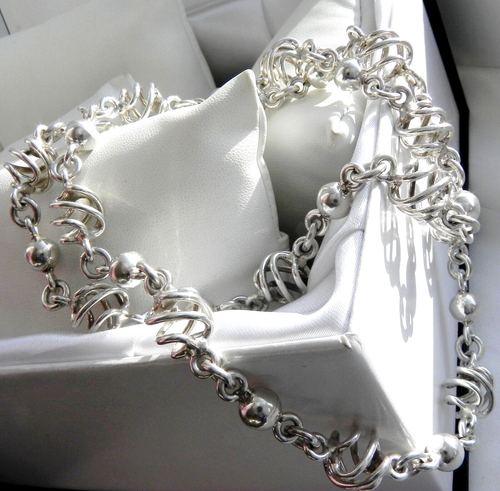 ✨SUMPTUOUS HEAVY✨ 84g sterling silver 925 full HM 26" signed NVC Mexico necklace - 第 2/16 張圖片