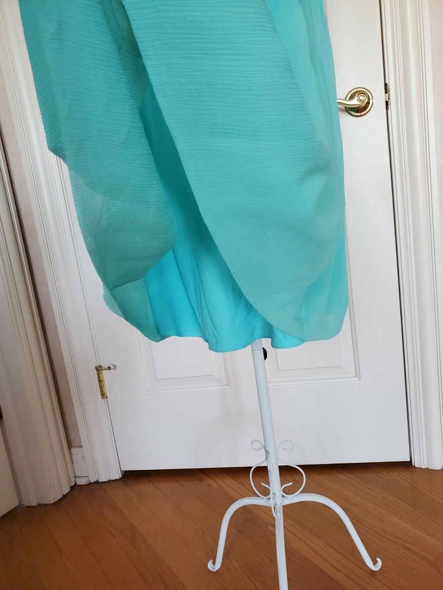 NEW J.Crew Dress  Silk Chiffon Seaside Aqua Blue Green Homecoming  Cocktail 10 | eBay
