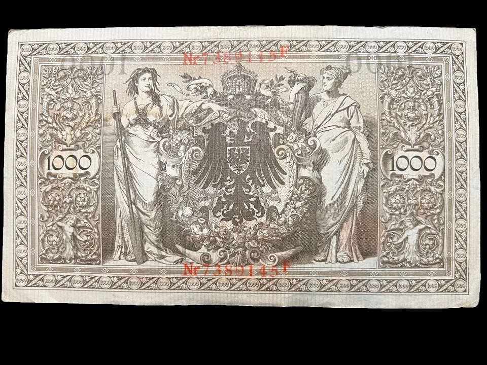 1910 Germany 1000 Mark Pre WWI WWII Banknote World Paper Money Kaiser Reich - Image 2 of 4