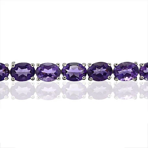 BRAZALETE TENIS PLATA ESTERLINA MÁS DE 0,925 PLATA ESTERLINA PLATINO AMATISTA CREADO 23,16 QUILATES 7" Foto 2 de 4