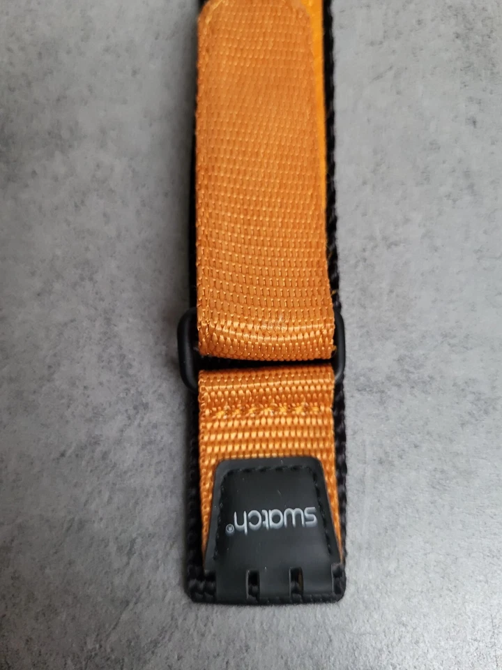BRACELET DE MONTRE SWATCH  17 mm d' entre corne orange scratch hook & loop n 35 - Photo 2/4