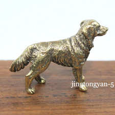 2pcs Brass Golden Retriever Figurine Dog Statue Home Decoration Animal Figurines