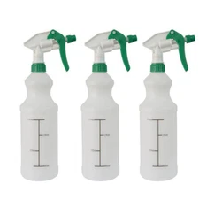  Plastic Spray Bottles (3-Pack) 32oz Squirt Bottles for All Cleaning Solutions