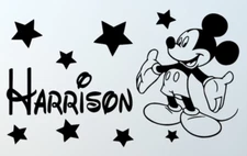 Vinyl Decal - Mickey Mouse (Customize with Name), Various Colors & Sizes