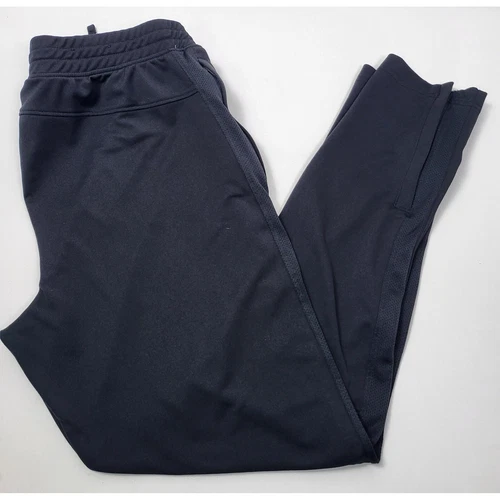 Under Armour Mens Black Pants Large Fitted Joggers Ankle Zip Pockets Lightweight