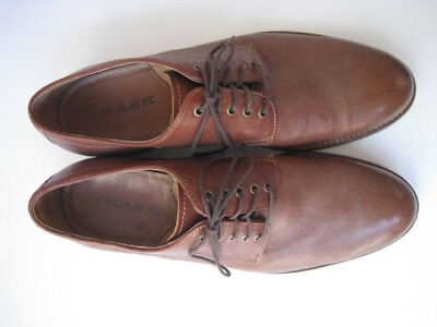 TRASK LANDRY BROWN LEATHER OXFORDS MEN display picture 1