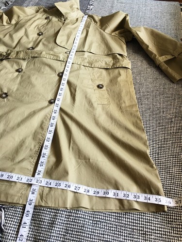 Khaki Trench Coat Women Size L Wide Bell Sleeve Textile Elizabeth and James NEW - Picture 5 of 12