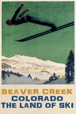 Beaver Creek Skiing Winter Sports Ski Jumping USA Vintage Poster Repro FREE S/H