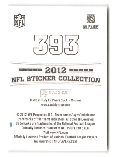 Carl Nicks 2012 Panini Stickers FOOTBALL #393 Tampa Bay Buccaneers - Picture 2 of 2