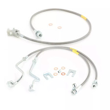 Front And Rear Stainless Extended Brake Lines For 99-04 Ford F-250350 4-8 Lift