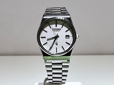 VINTAGE NICE ALL STAINLESS STEEL MEN'S JAPAN QUARTZ WATCH 