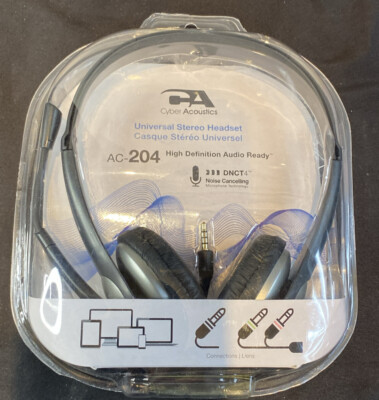 Cyber Acoustics AC-204 Universal Stereo Headset New | eBay