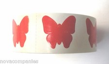 FULL ROLL OF 1000 RED BUTTERFLY TANNING STICKERS 