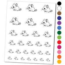 Field Mouse Rodent with Curled Tail Temporary Tattoo Water Resistant Set