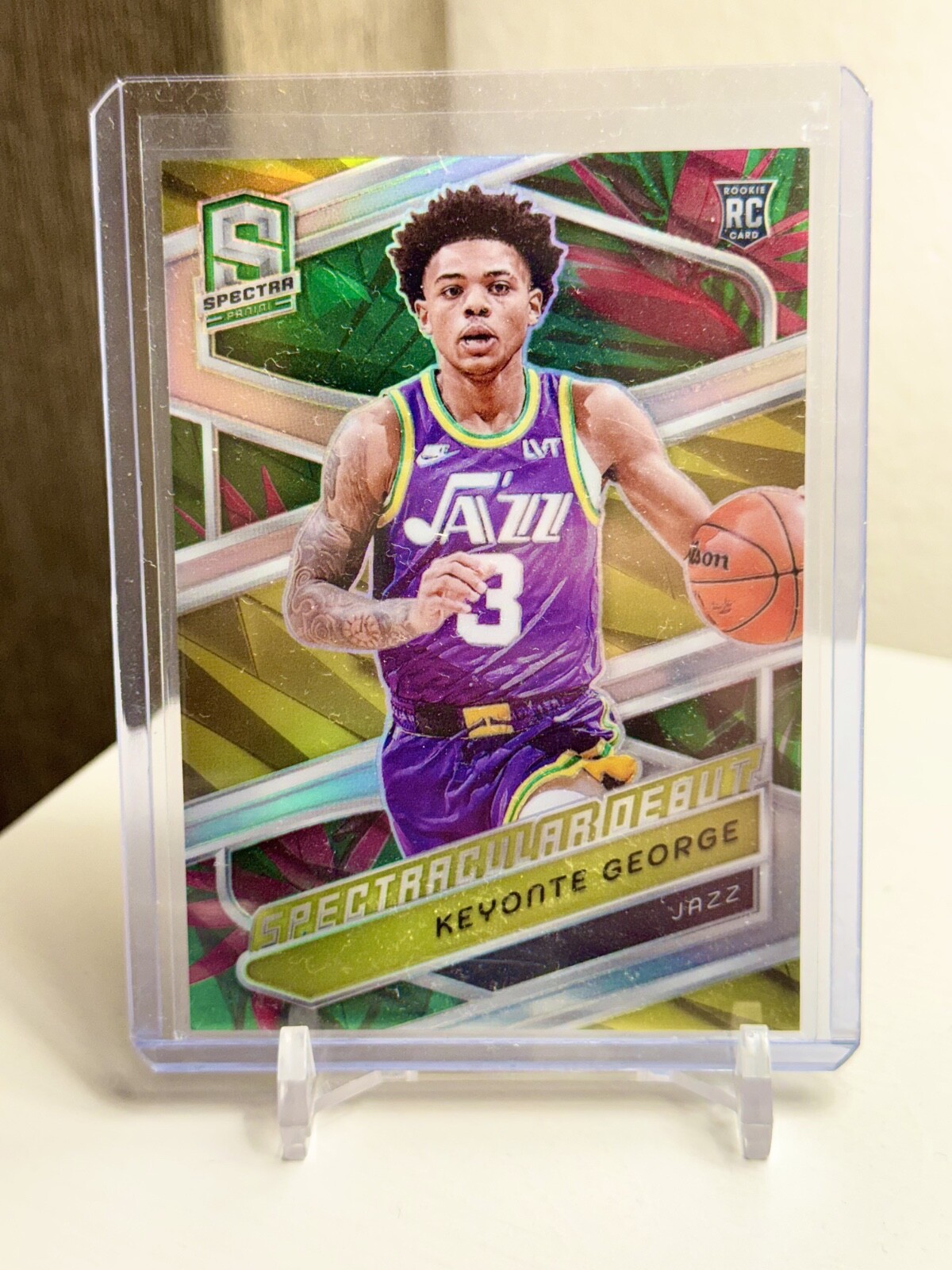 2023-24 Panini Spectra Spectacular Debut Menagerie Prizm #182 Keyonte George RC