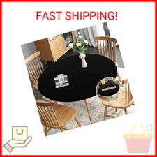 Obstal Fitted Round Table Cloth, Reversible Waterproof Stain Resistant Elastic S