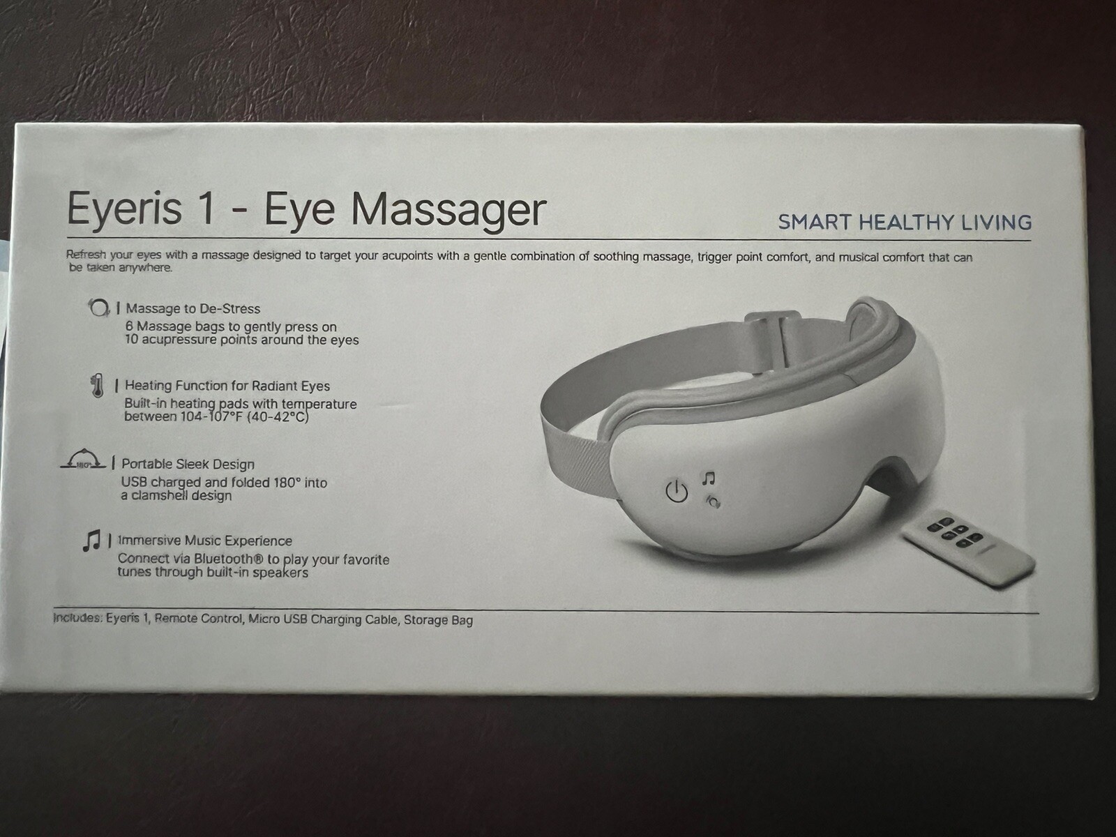 RENPHO Eyeris 1 - Eye Massager for Migraines with Remote, Heat, Compression, Blu