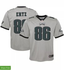 Nike Zach Ertz Philadelphia Eagles Youth Silver Inverted Game Jersey On Field