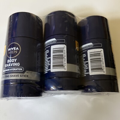  Nivea for Men BODY SHAVING STICK 3 pack Protective Hydration FREE SHIP