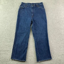 Vintage Chic H.I.S Jeans Womens 28 Blue Mom Raw Hem High Rise 70s 80s 28x25