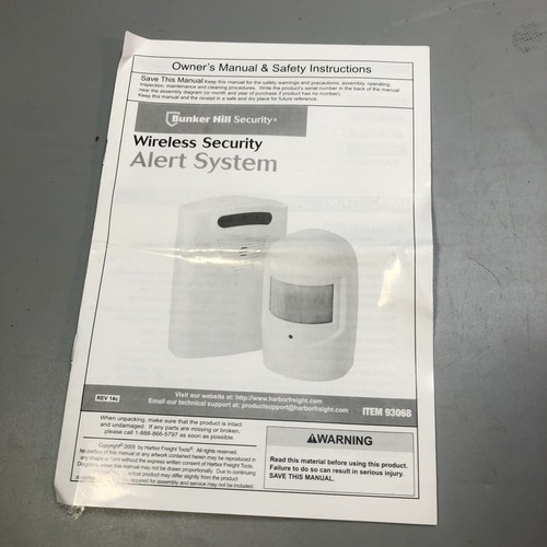 Bunker Hill Security Wireless Up to 400 FT Alert System #39068 CH3 Open Box - Picture 3 of 10