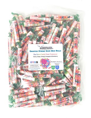 X-Treme Sour Smarties Candy Rolls, 2 lbs. ~ YANKEETRADERS  ~ FREE SHIPPING