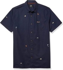 RIP CURL Mens SWC MOTIF LINEN SS Woven Shirt ...