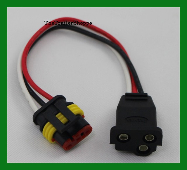 Three Wire Straight Pigtail to Three Pin Connector Trailer Pigtail