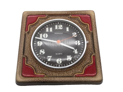 Vintage Kienzle Wanduhr Keramik 70er Jahre Quartz Braun Rot Getestet - Bild 1 von 4
