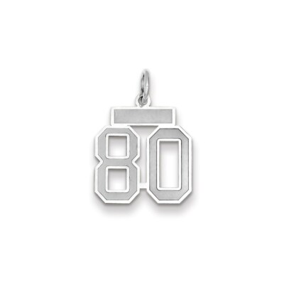 Real 14ktw Small Satin Number 80 Charm