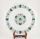 15" Corner Marble Table Top Semi Precious Stones Lapis Floral Inlay Work