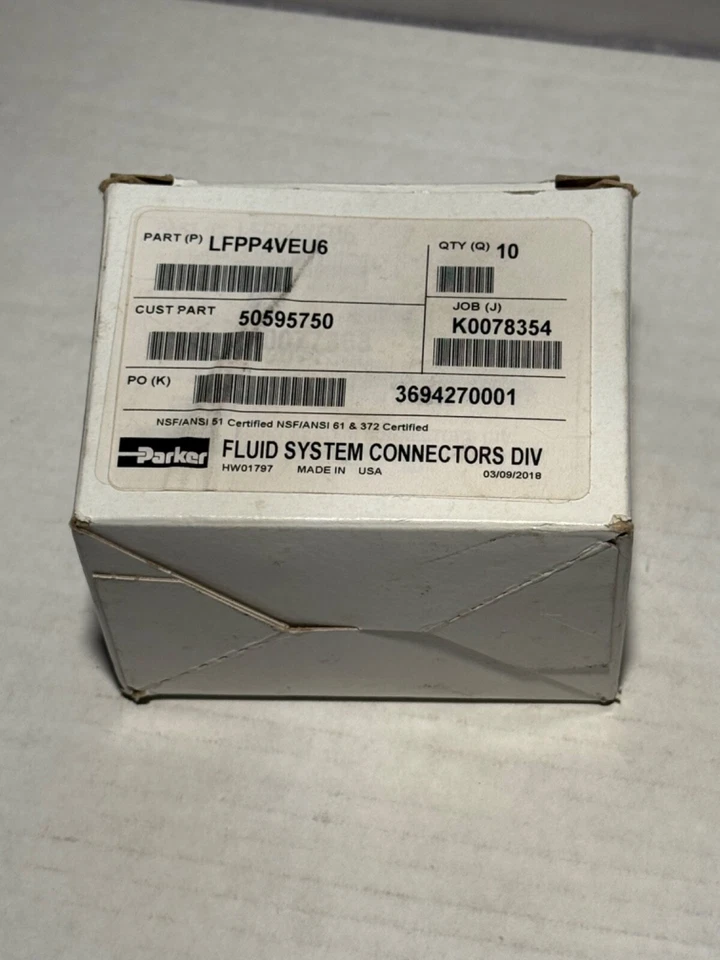 LFPP4VEU6 Parker VEU - Valve Elbow Union Liquifit Fittings QTY 10 - Image 2 of 4