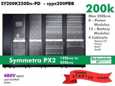 APC Symmetra 200kva PX 250kva Max SY200K250DL-PD 4Cab 480v UPS w/Warranty