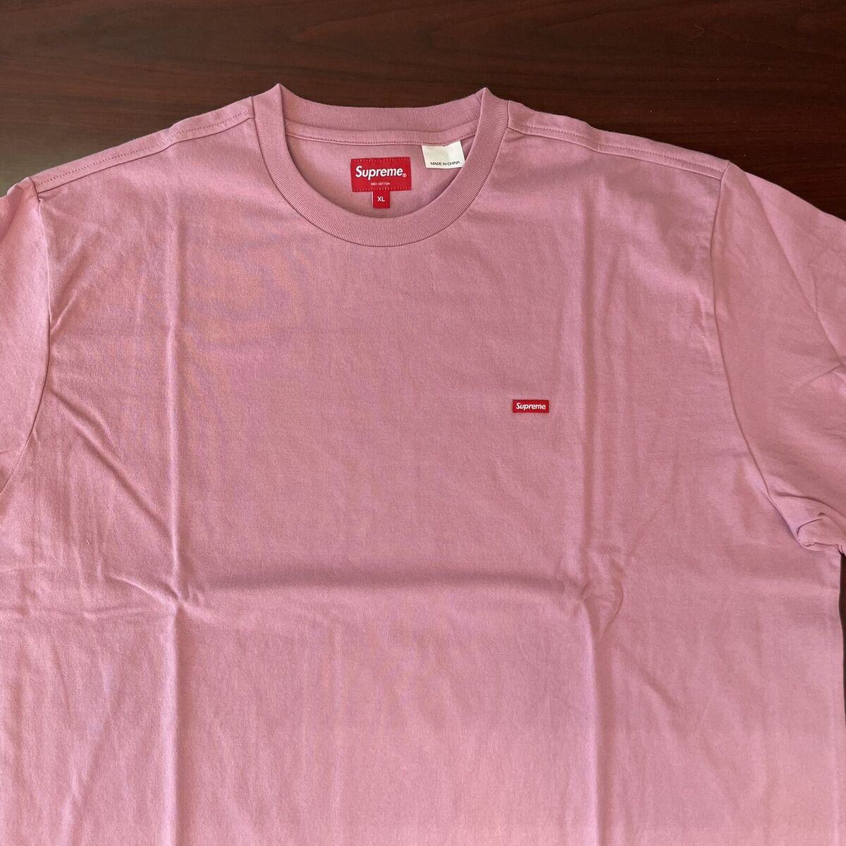 Supreme Small Box Logo L/S Long Sleeve Tee Pink FW22 XL. Deadstock