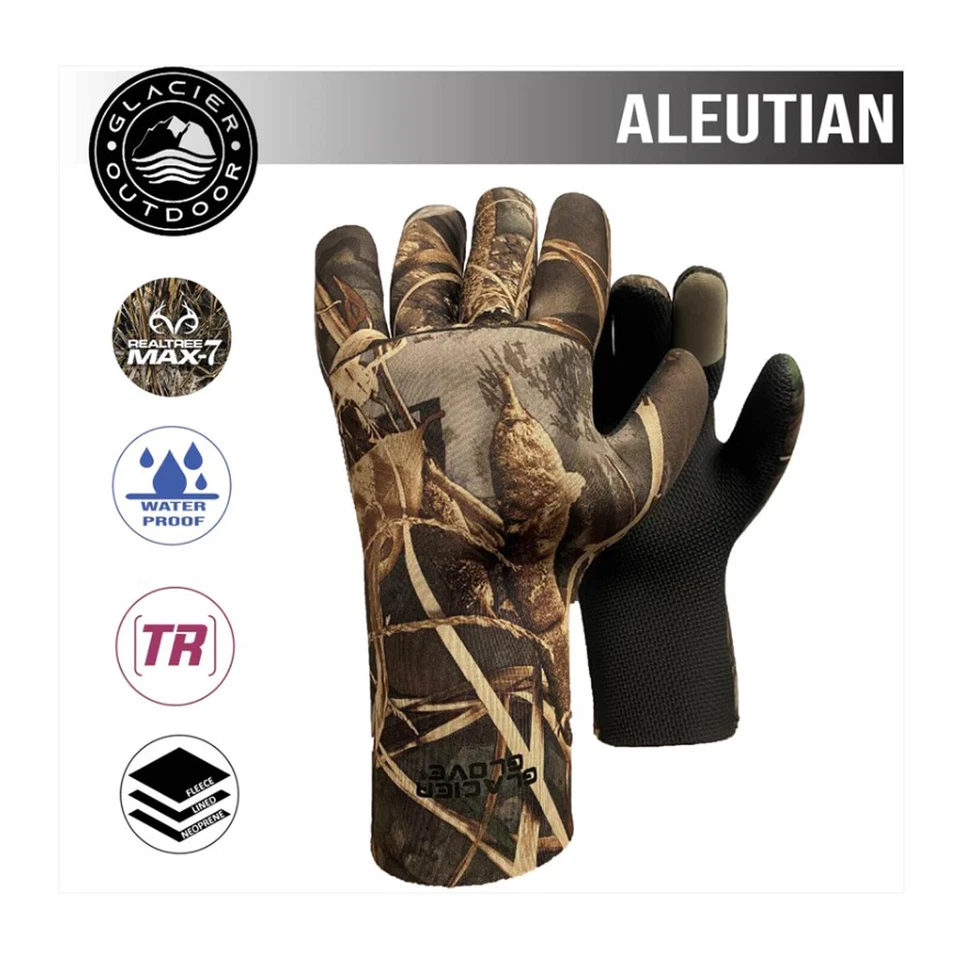 GLACIER GLOVE Aleutian 817MA Full-Fingered Waterproof Camo Hunting Gloves, Sizes - Image 4 of 4