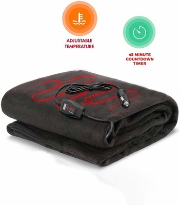 Zento Deals Electric Heated Car 12V Blanket- Polar Fleece Material Road  Blanket | eBay