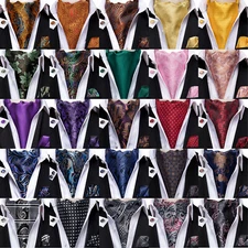 USA Colors Ascot Mens Paisley Cravat Tie Handkerchief Cufflinks Set Formal