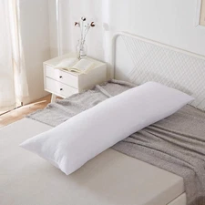 Fluffy Bed Sleeping Side Sleeper Body Pillow Insert, Extra-Long 20” X 72”, White