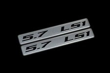 Vms 2 Chevy 5.7l Ls1 Engine Motor Aluminum Emblems Badges Fender Black Silver