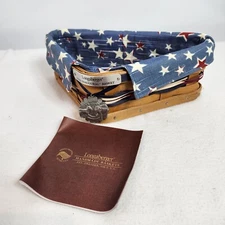 Longaberger 2009 Inaugural Basket+Liner+Prot.+Tie On SOLD 30 DAYS ONLY~~6th Ed.