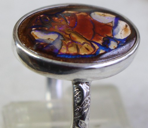 Boulder Opal 7.6 Karat 925er Silberring 925er Silberring Size: 20,3 / 64 mm - Bild 9 von 17