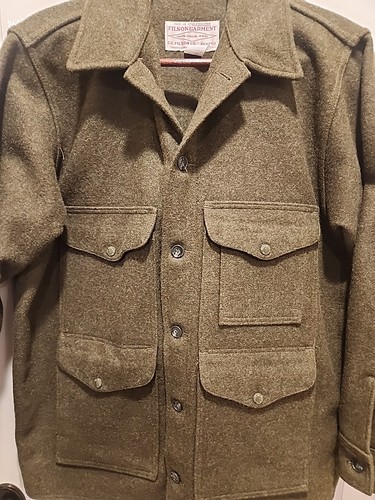 Vintage Filson Mackinaw Wool Cruiser Jacket Green Style 110 Size 44 USA Made - Picture 3 of 9