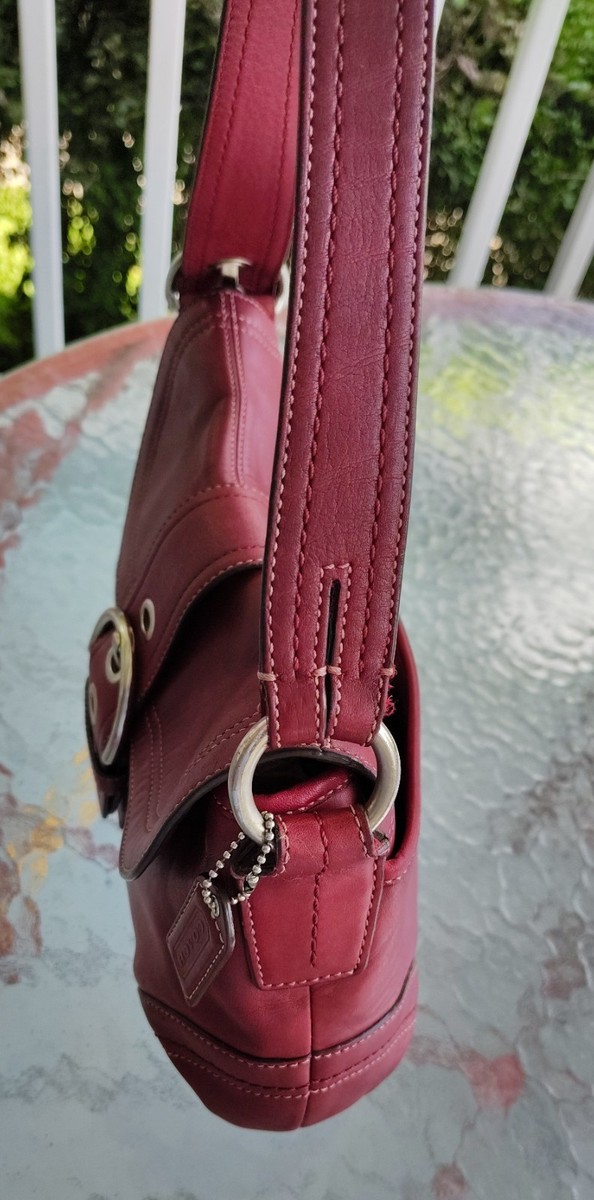 Coach F10910 MEDIUM Vintage Soho Y2K Dark Red Leather Shoulder Bag