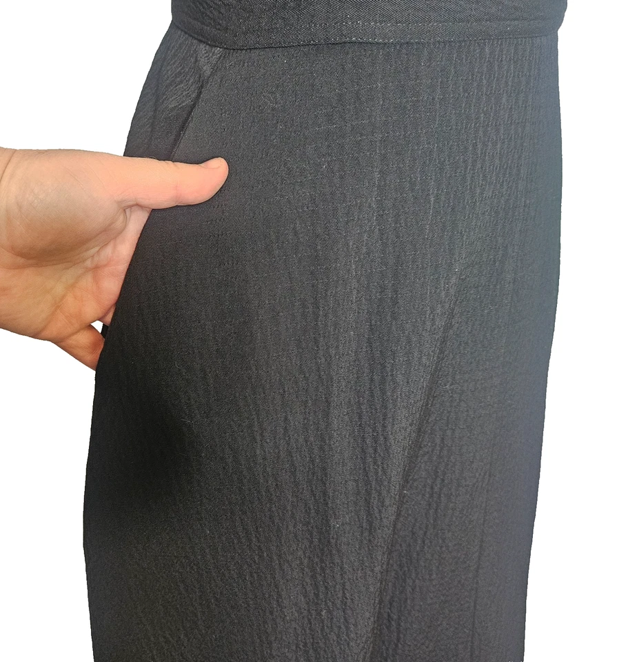 De Colección YOHJI YAMAMOTO Falda Gótica Envolvente de Lana S Negra Hecha en Francia Midi Full Aline Foto 4 de 4