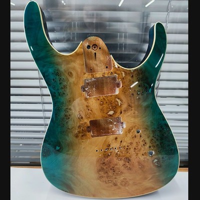 DIY Electric Guitar Body, Basswood with Bird's-Eye Finish, Compatible with 24 Fr